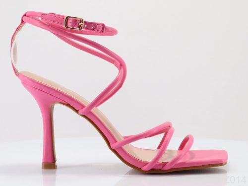 Roze sandale na petu s remenom oko gleznja