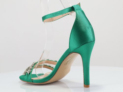 Zelene otvorene sandale sa dijamantima