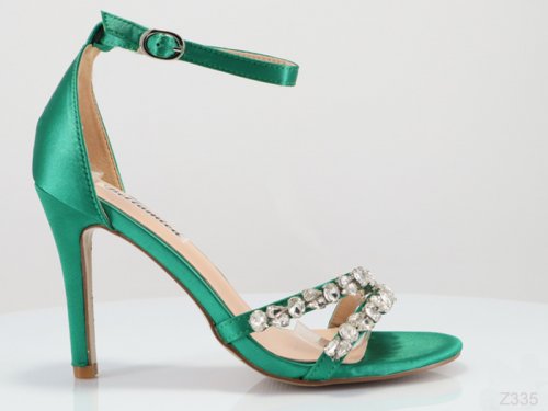 Zelene otvorene sandale sa dijamantima